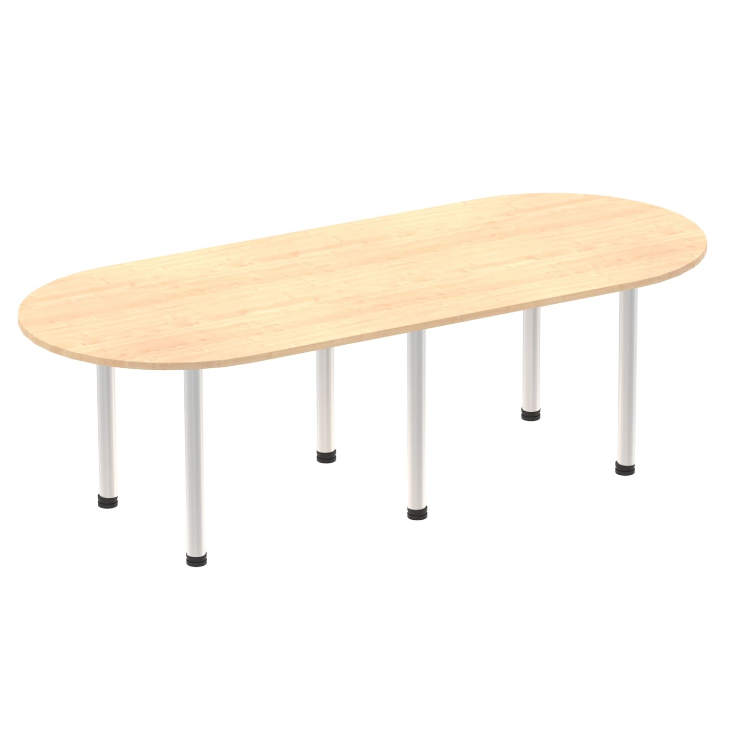 Impulse Boardroom Table With Post Leg Maple 2400 Silver - Industrious Decor