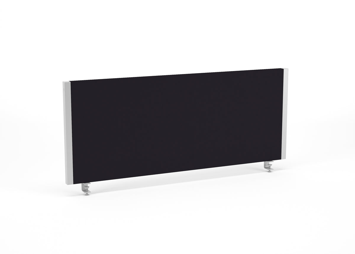 Bramwell Straight Desk Privacy Screen – 400mm High 1000 Black Silver - Industrious Decor