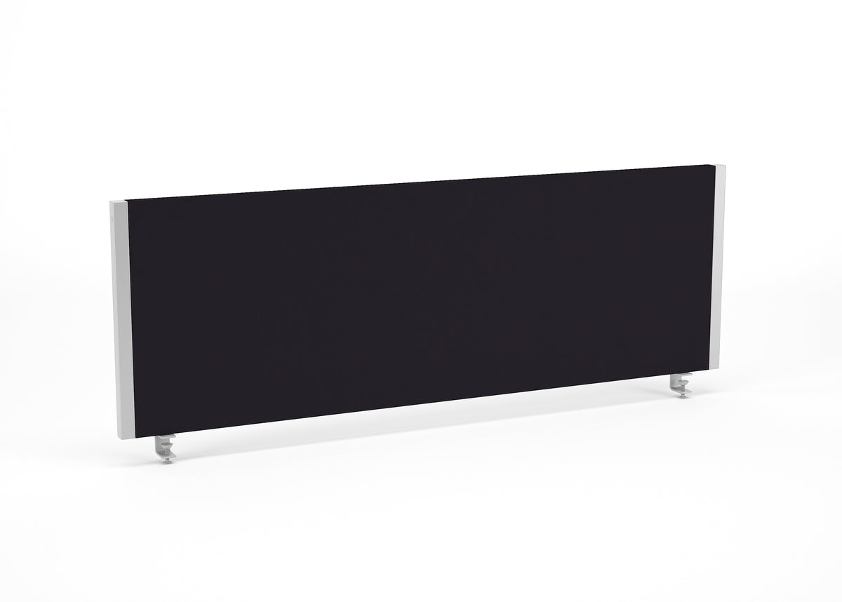 Bramwell Straight Desk Privacy Screen – 400mm High 1200 Black Silver - Industrious Decor
