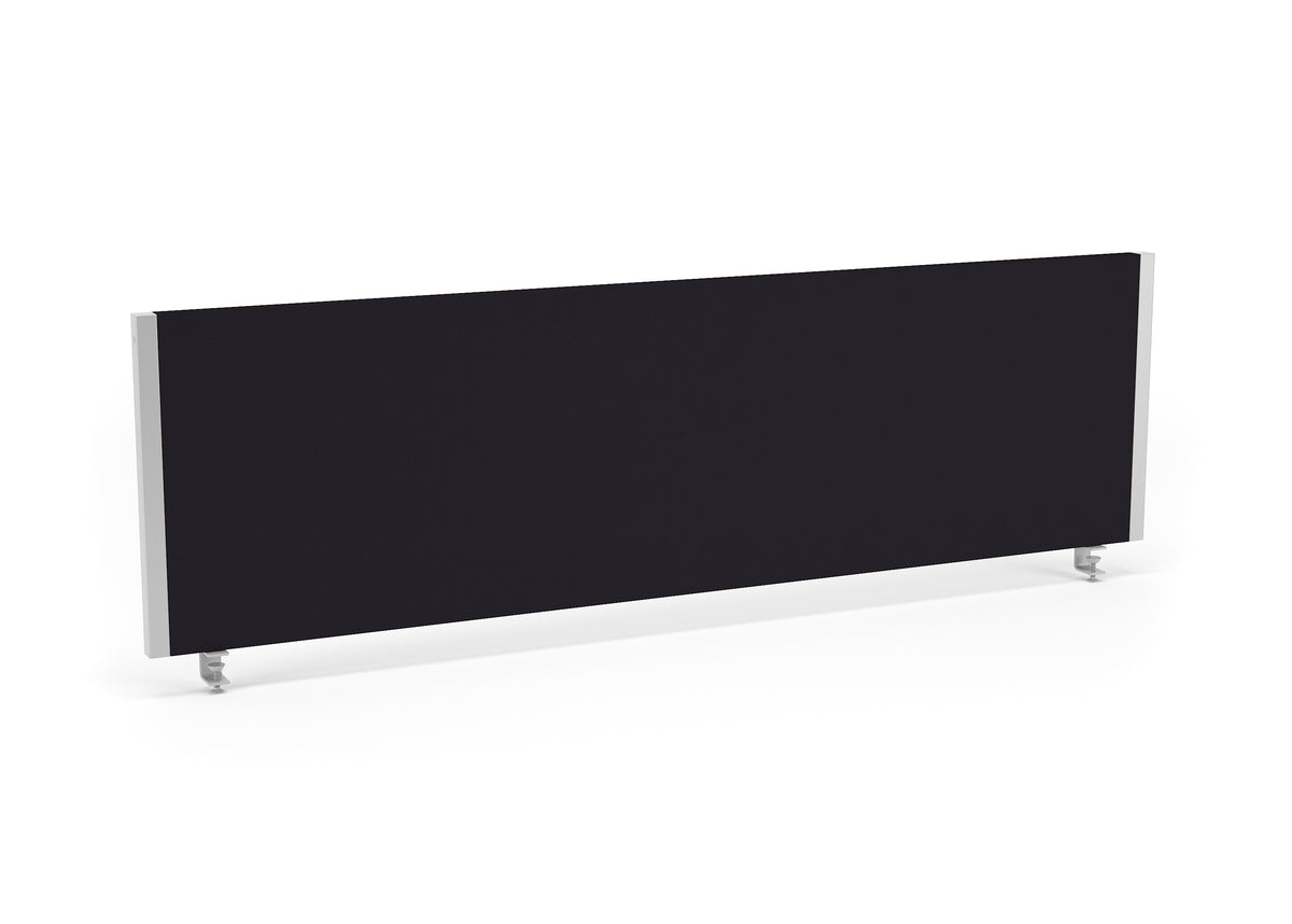 Bramwell Straight Desk Privacy Screen – 400mm High 1400 Black Silver - Industrious Decor