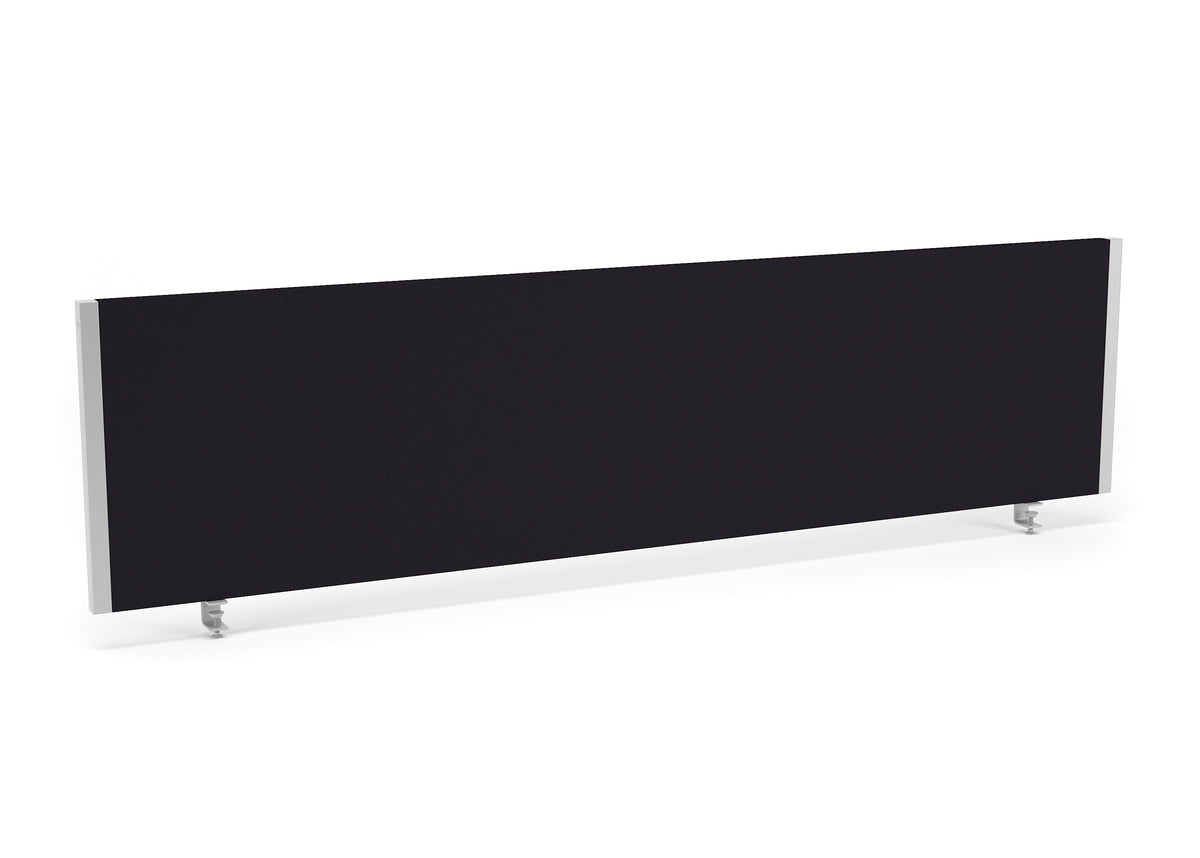 Bramwell Straight Desk Privacy Screen – 400mm High 1600 Black Silver - Industrious Decor