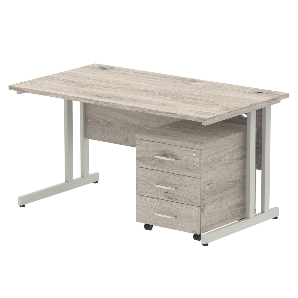 ID Workplace Cantilever Desk with Mobile Pedestal - Industrious Decor