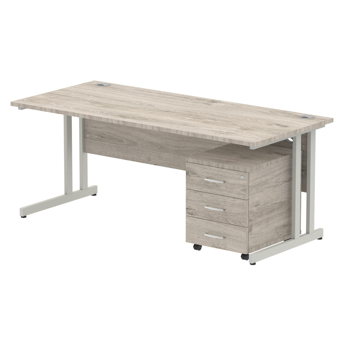 ID Workplace Cantilever Desk with Mobile Pedestal - Industrious Decor