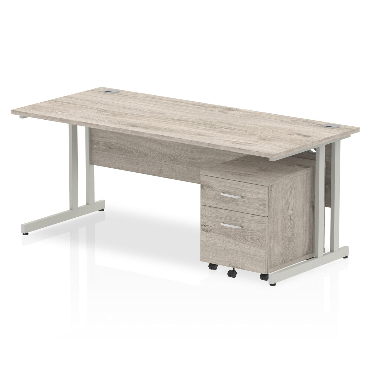 ID Workplace Cantilever Desk with Mobile Pedestal - Industrious Decor