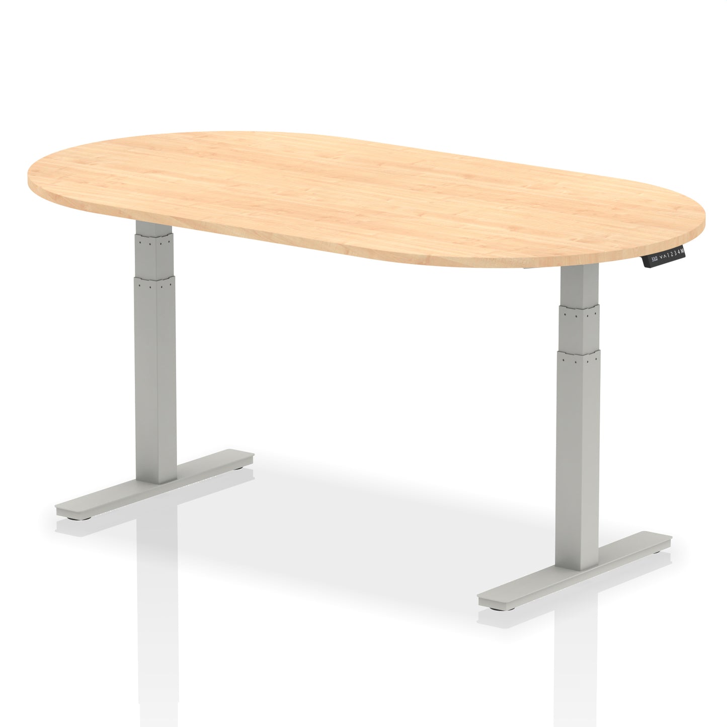 Impulse Height Adjustable Boardroom Table Maple 1800 Silver - Industrious Decor