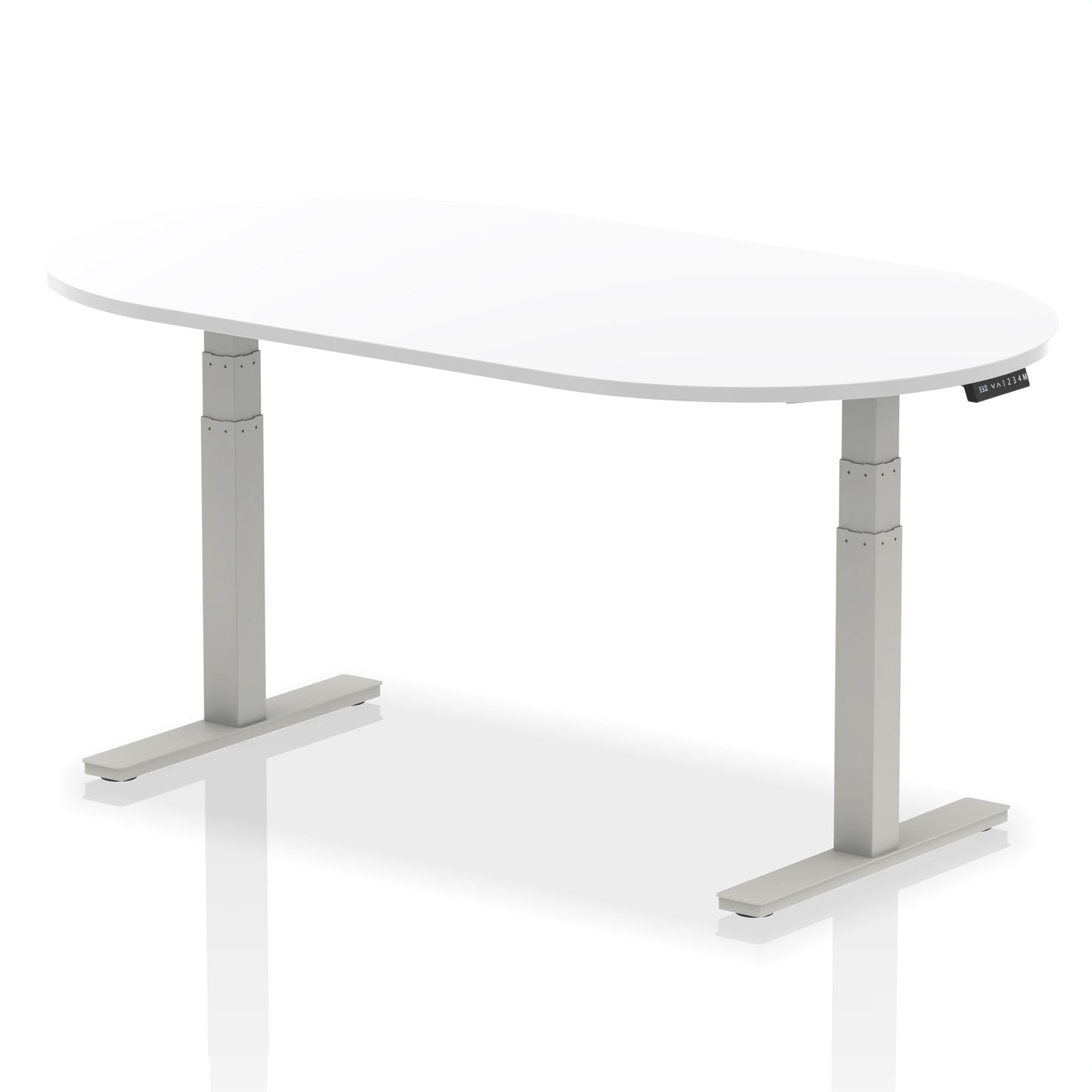 Impulse Height Adjustable Boardroom Table White 1800 Silver - Industrious Decor