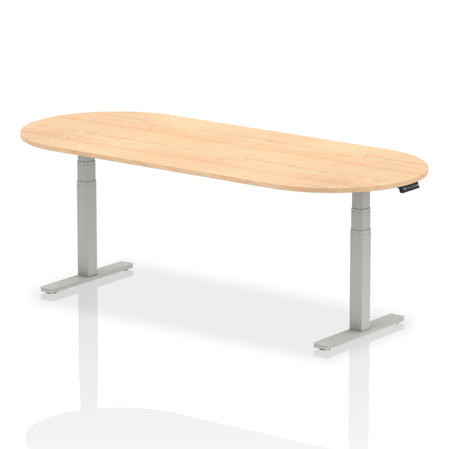 Impulse Height Adjustable Boardroom Table Maple 2400 Silver - Industrious Decor