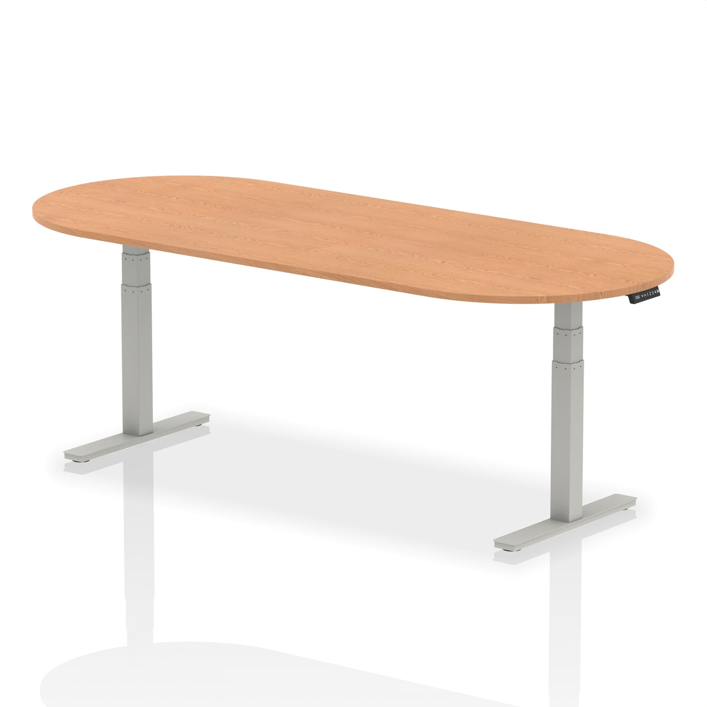 Impulse Height Adjustable Boardroom Table Oak 2400 Silver - Industrious Decor