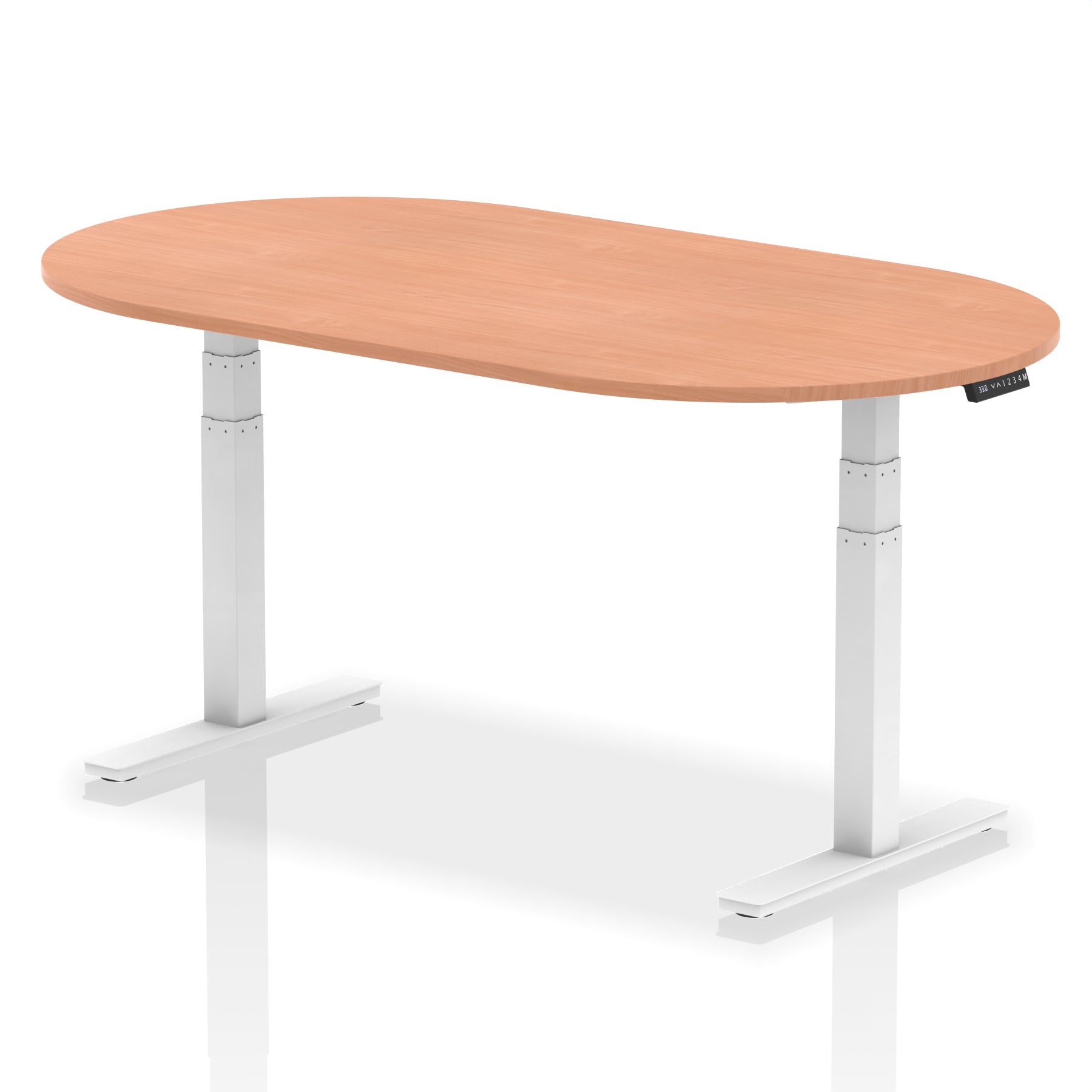 Impulse Height Adjustable Boardroom Table Beech 1800 White - Industrious Decor