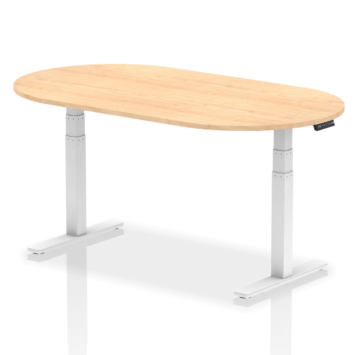 Impulse Height Adjustable Boardroom Table Maple 1800 White - Industrious Decor