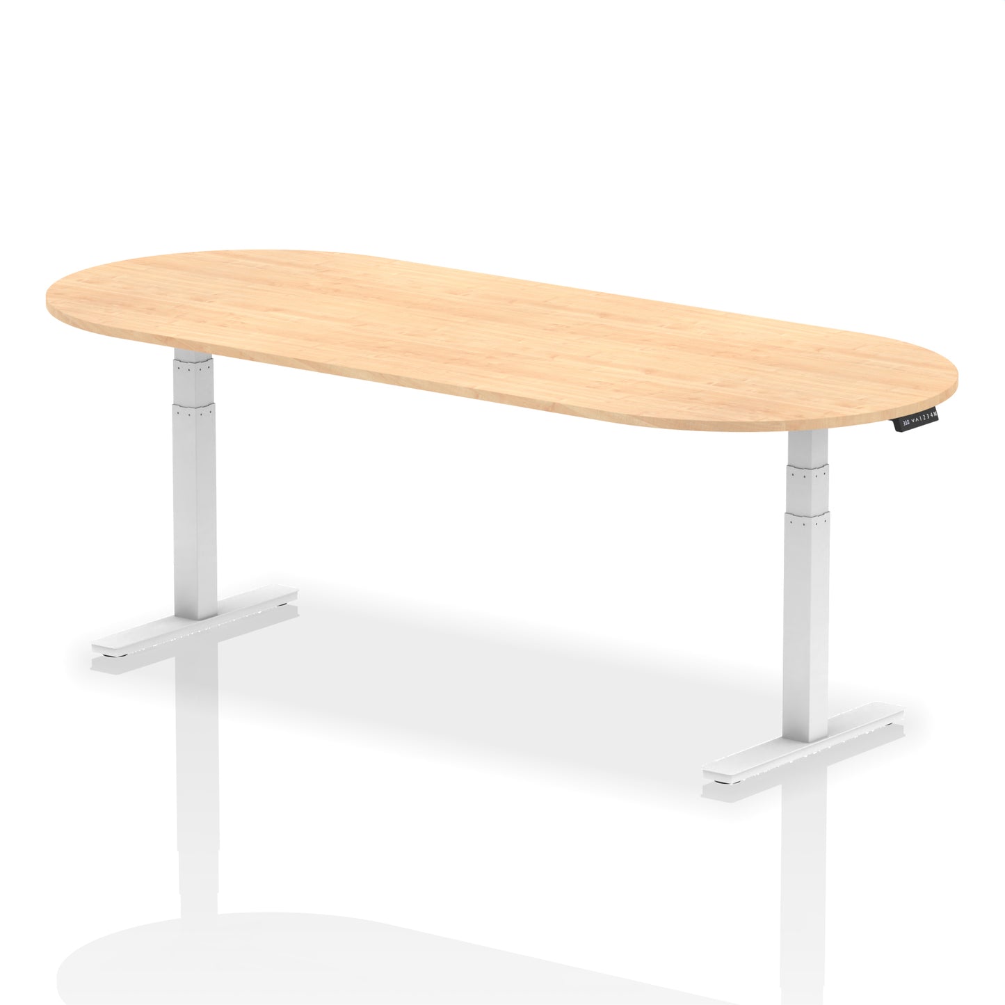 Impulse Height Adjustable Boardroom Table Maple 2400 White - Industrious Decor