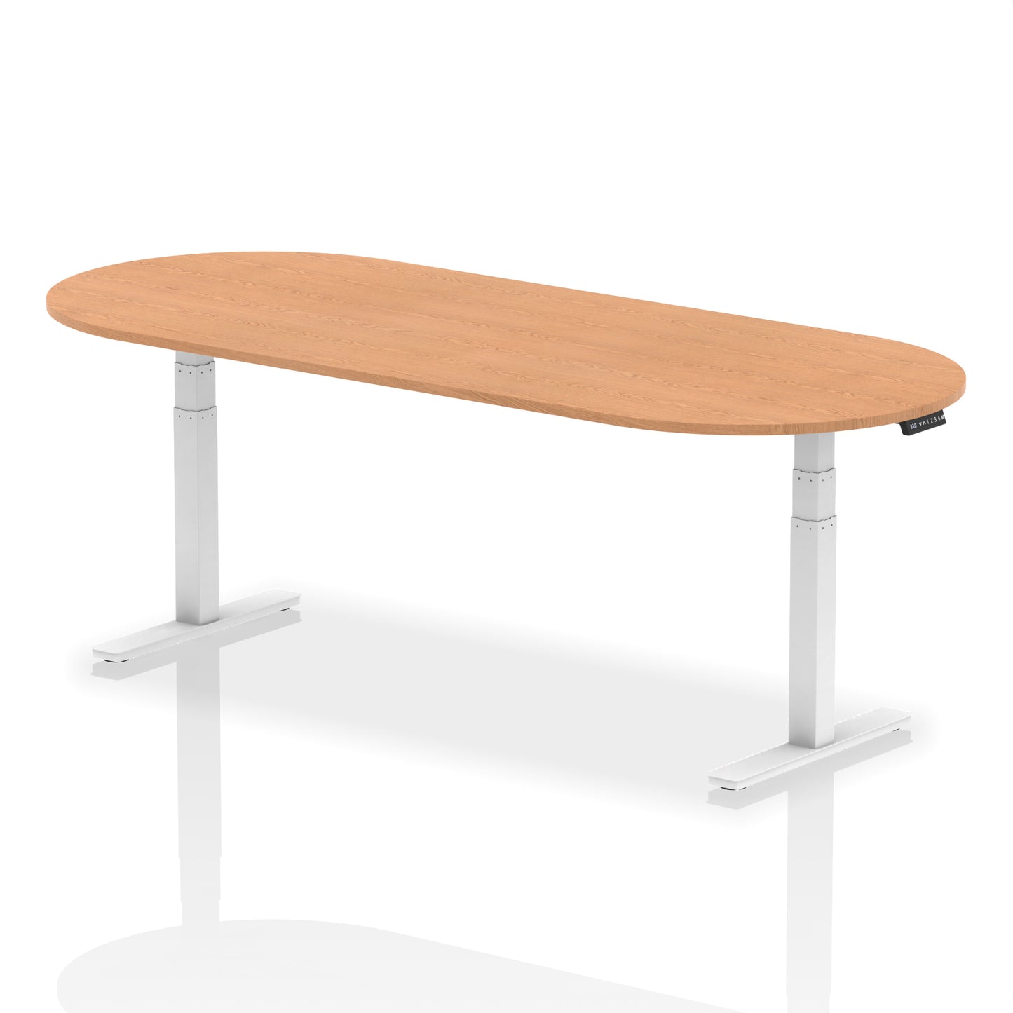 Impulse Height Adjustable Boardroom Table Oak 2400 White - Industrious Decor