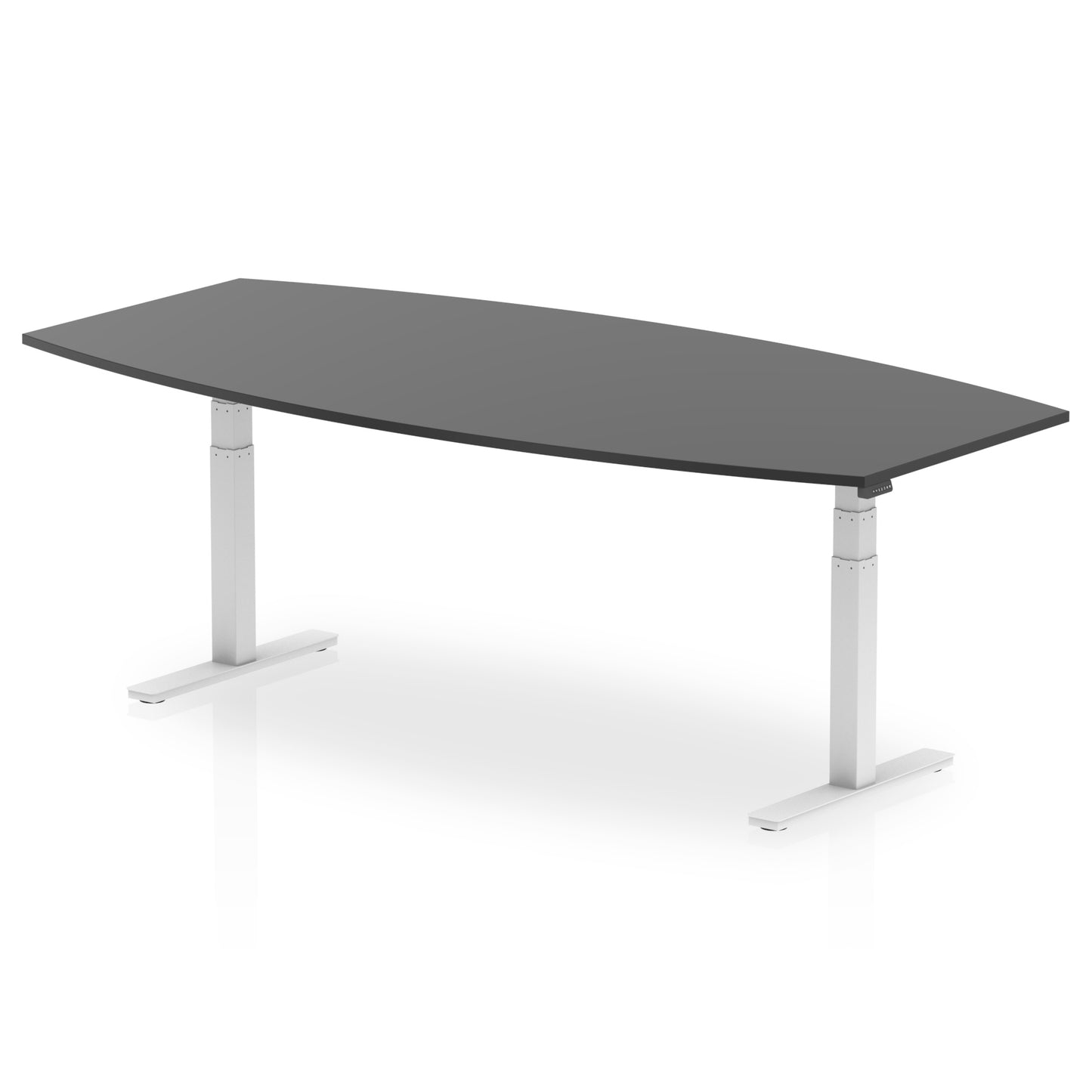 High Gloss Writable Boardroom Table Height Adjustable Black 2400 White - Industrious Decor