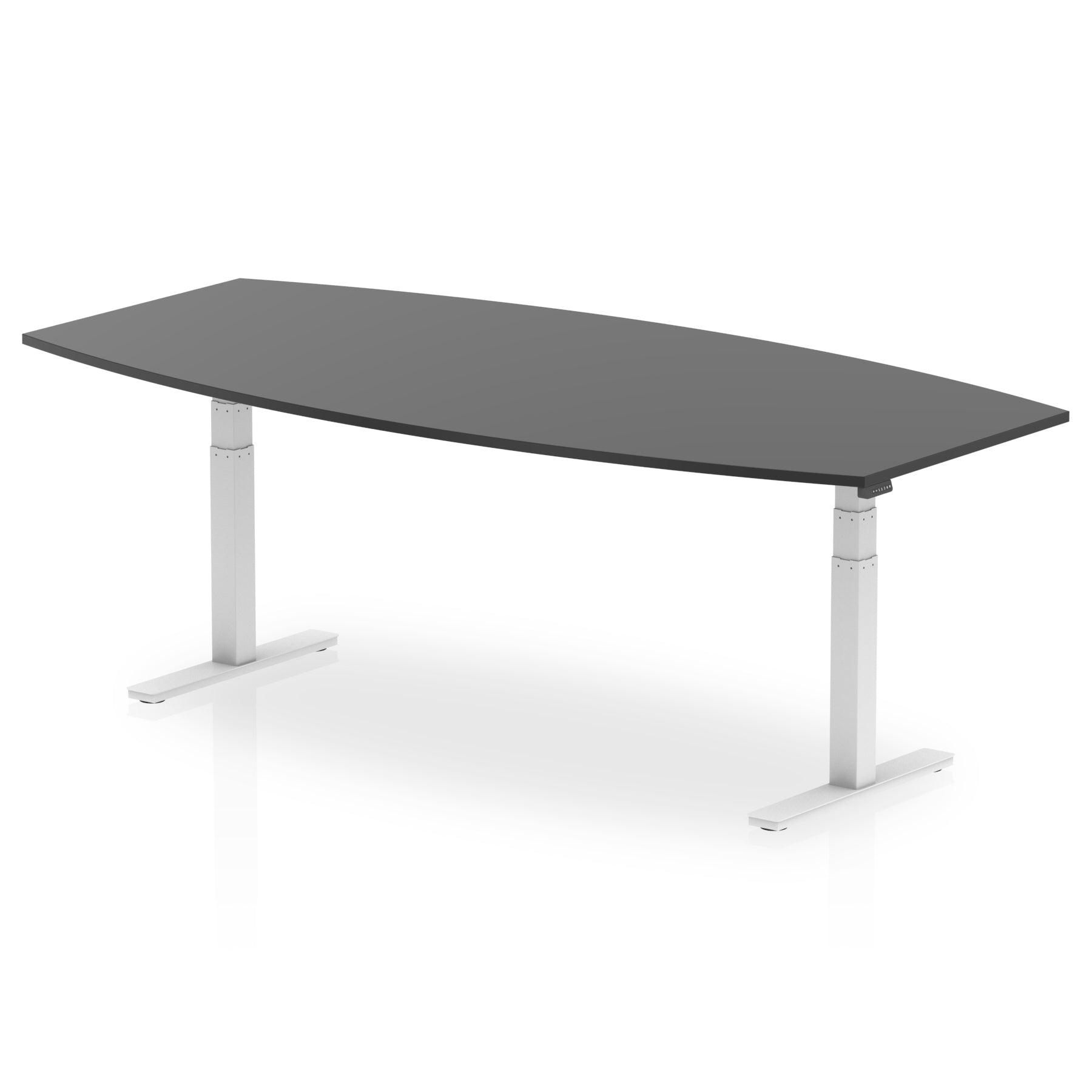 High Gloss Writable Boardroom Table Height Adjustable Black 2400 White - Industrious Decor