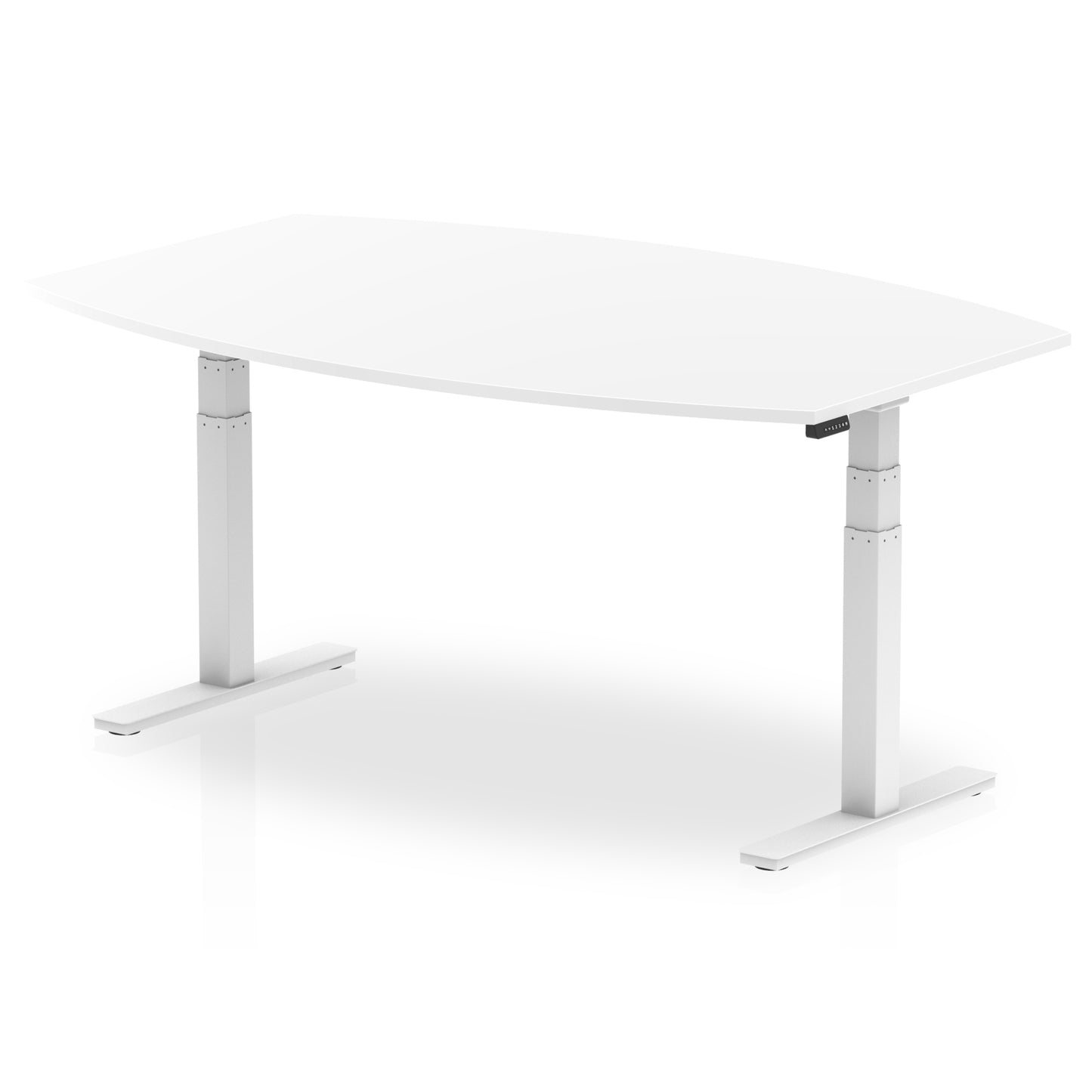 High Gloss Writable Boardroom Table Height Adjustable White 1800 White - Industrious Decor