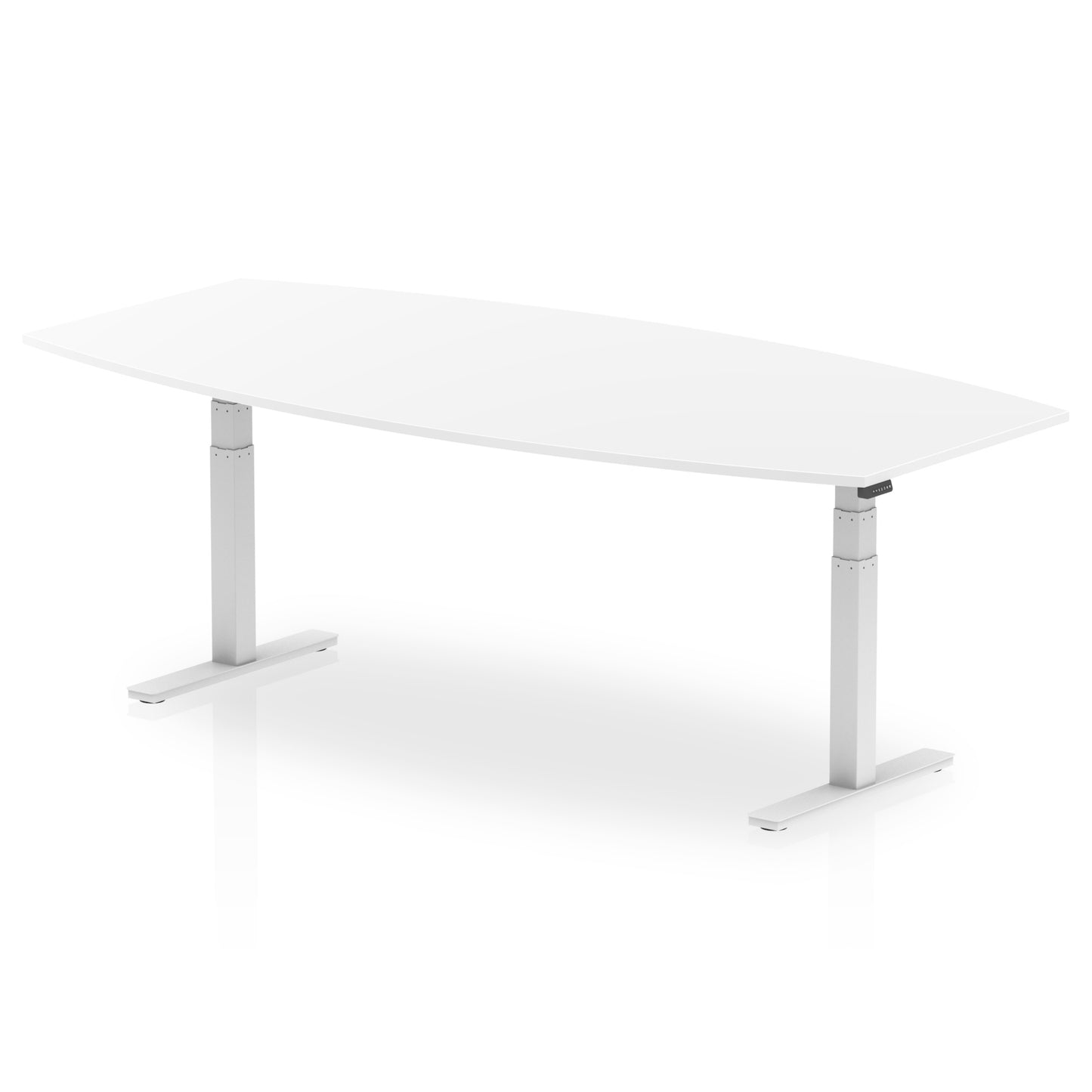 High Gloss Writable Boardroom Table Height Adjustable White 2400 White - Industrious Decor