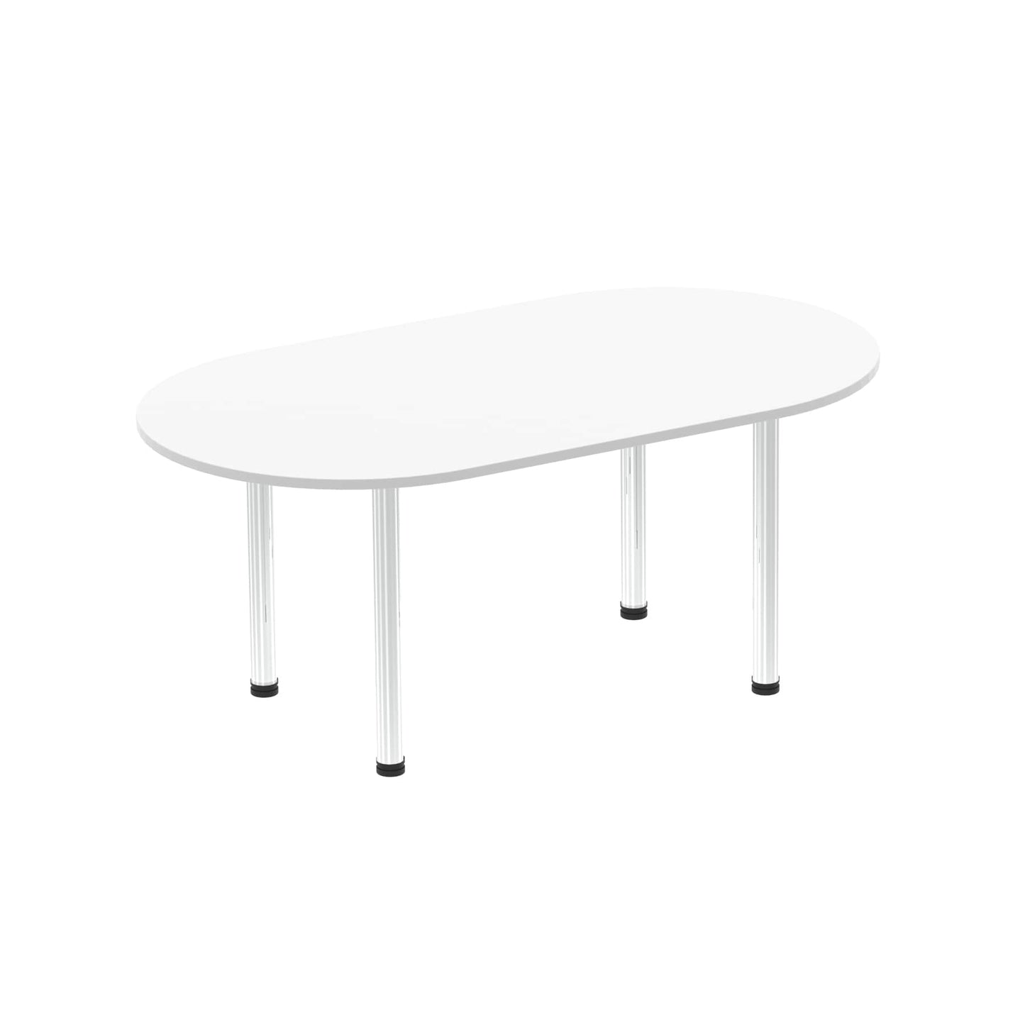 Impulse Boardroom Table With Post Leg White 1800 Chrome - Industrious Decor