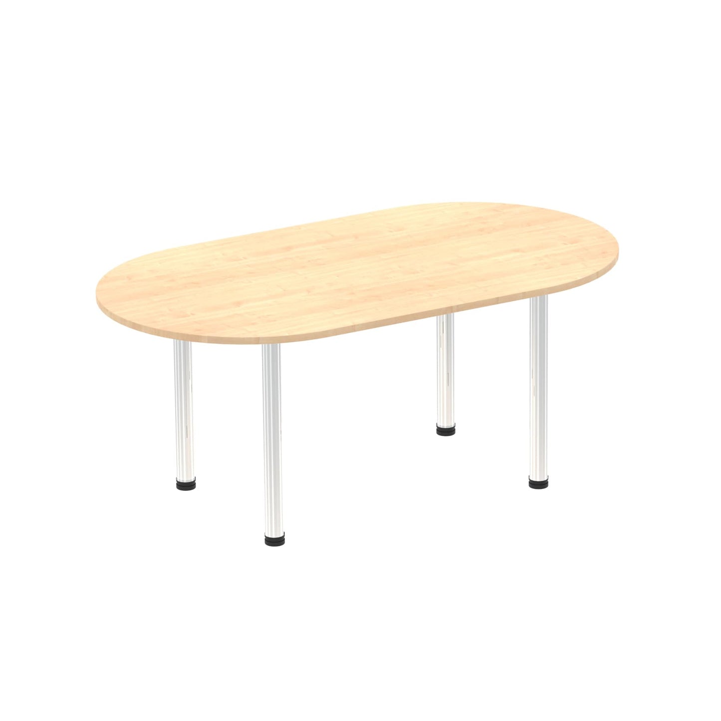 Impulse Boardroom Table With Post Leg Maple 1800 Chrome - Industrious Decor