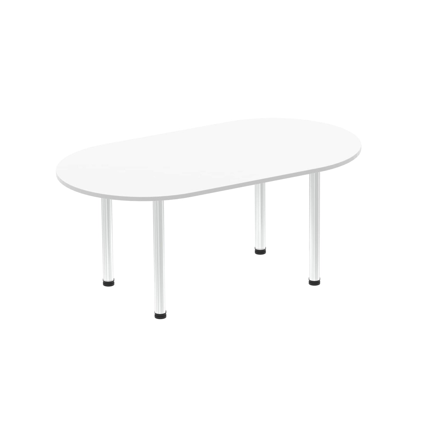Impulse Boardroom Table With Post Leg White 1800 Aluminium - Industrious Decor