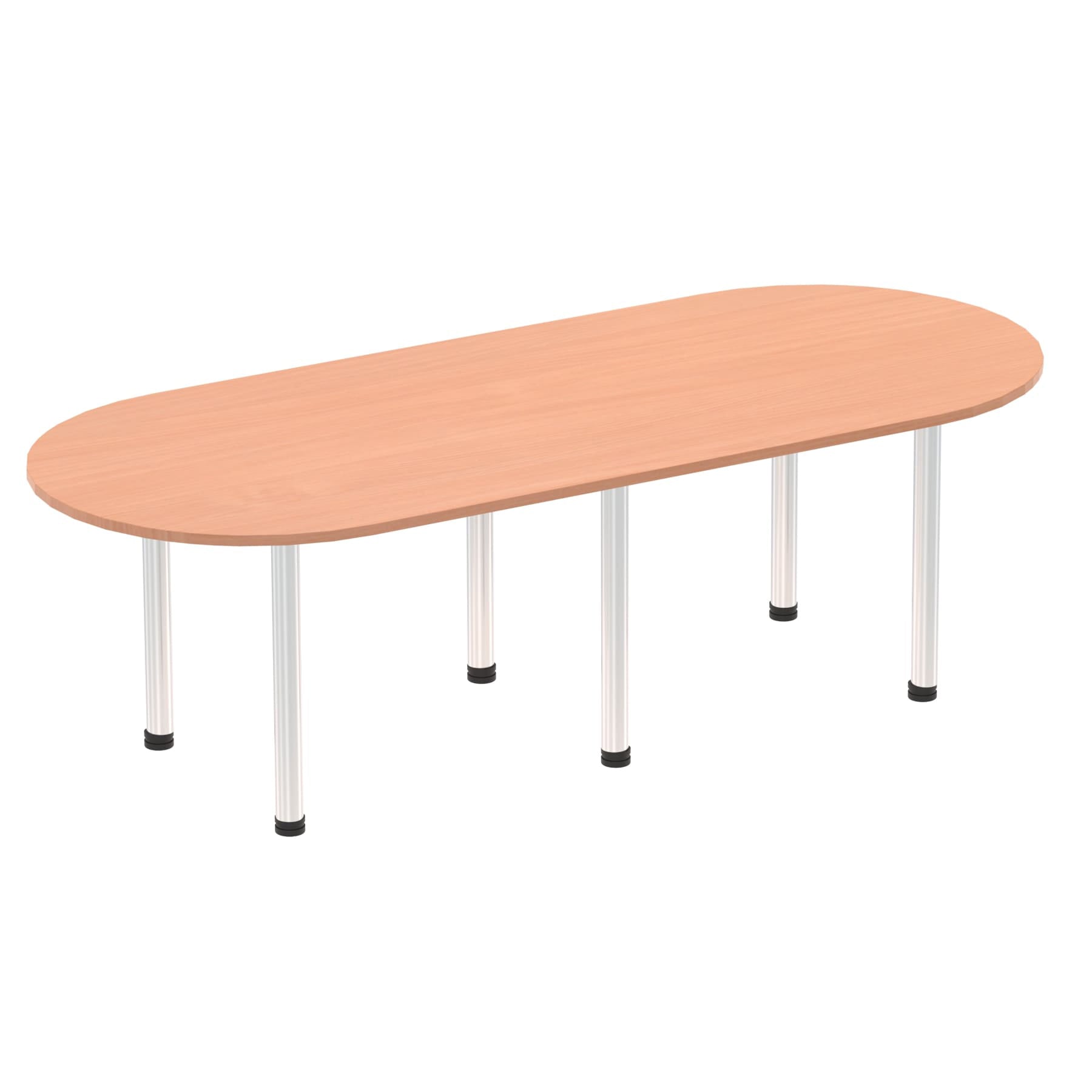 Impulse Boardroom Table With Post Leg Beech 2400 Aluminium - Industrious Decor