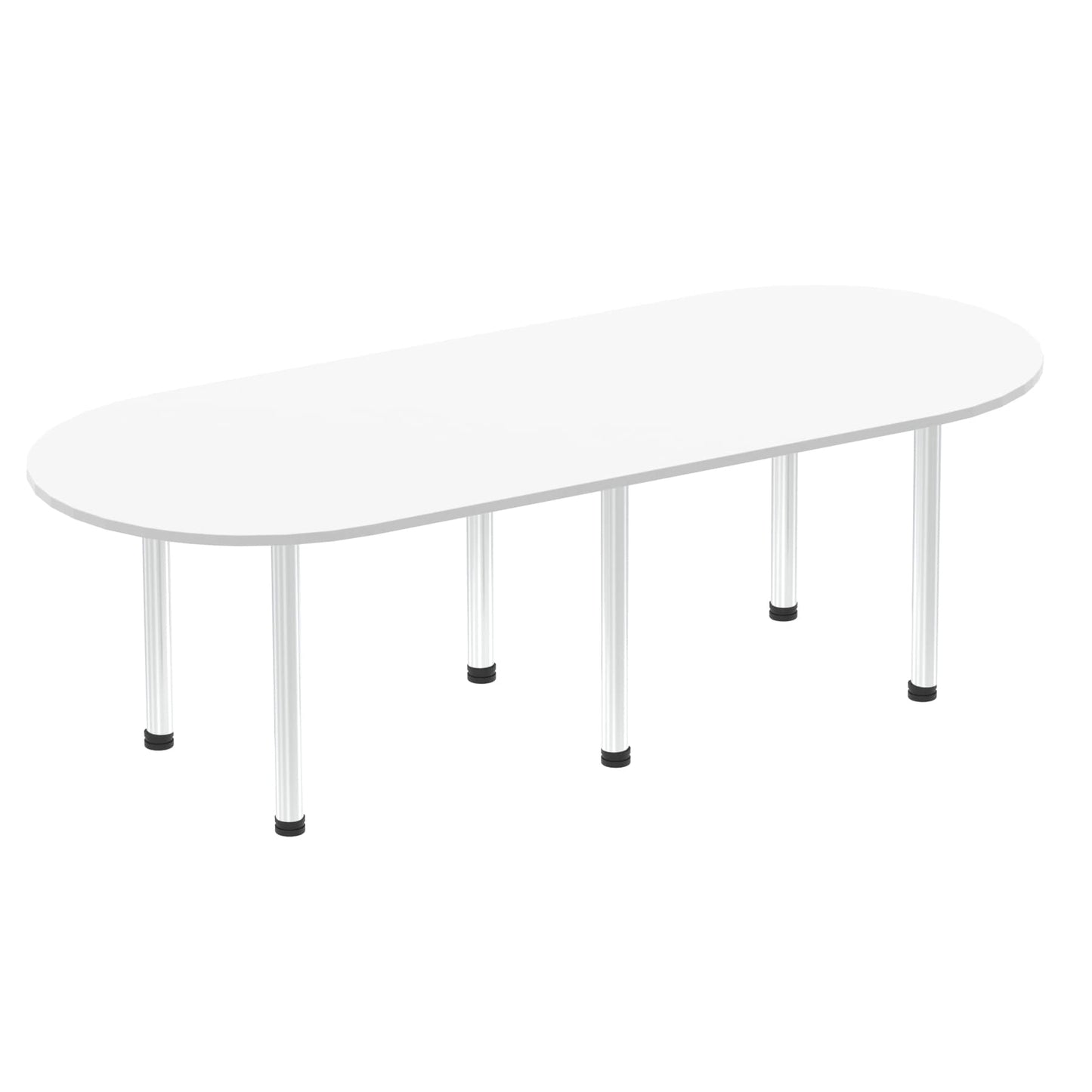 Impulse Boardroom Table With Post Leg White 2400 Aluminium - Industrious Decor