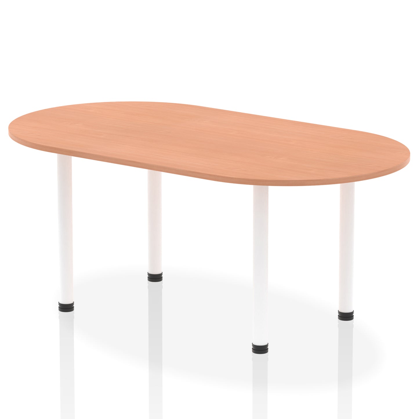 Impulse Boardroom Table With Post Leg Beech 1800 White - Industrious Decor