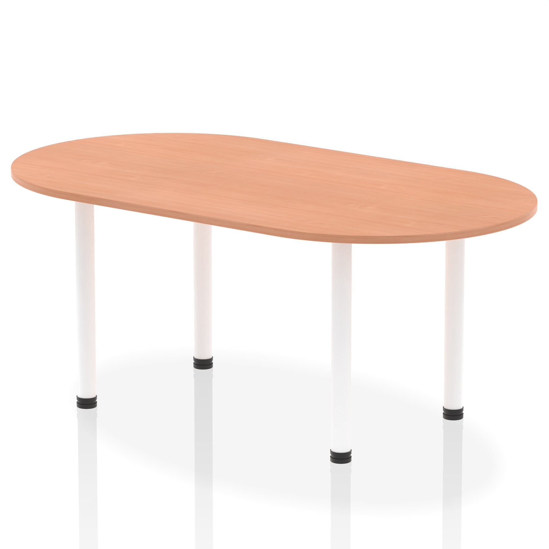 Impulse Boardroom Table With Post Leg Beech 1800 White - Industrious Decor