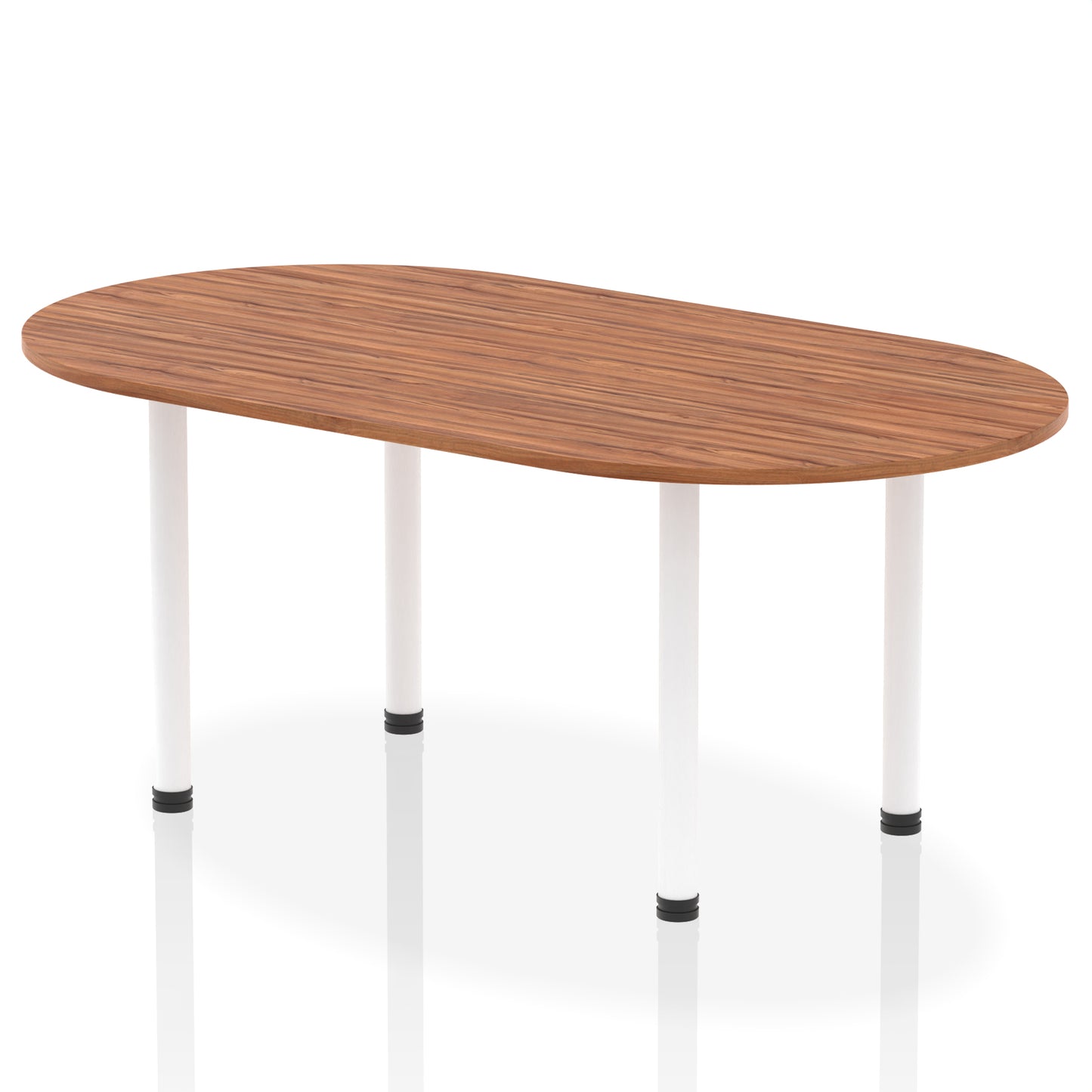 Impulse Boardroom Table With Post Leg Walnut 1800 White - Industrious Decor