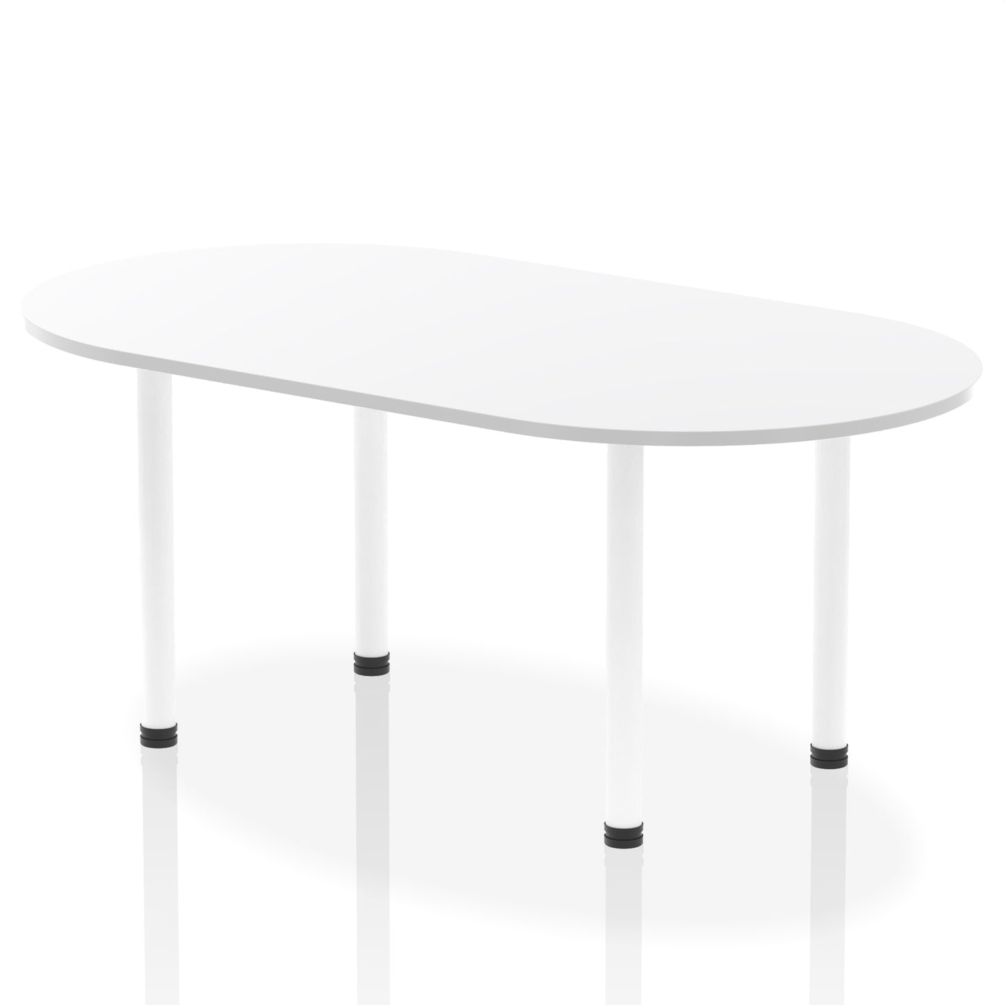 Impulse Boardroom Table With Post Leg White 1800 White - Industrious Decor