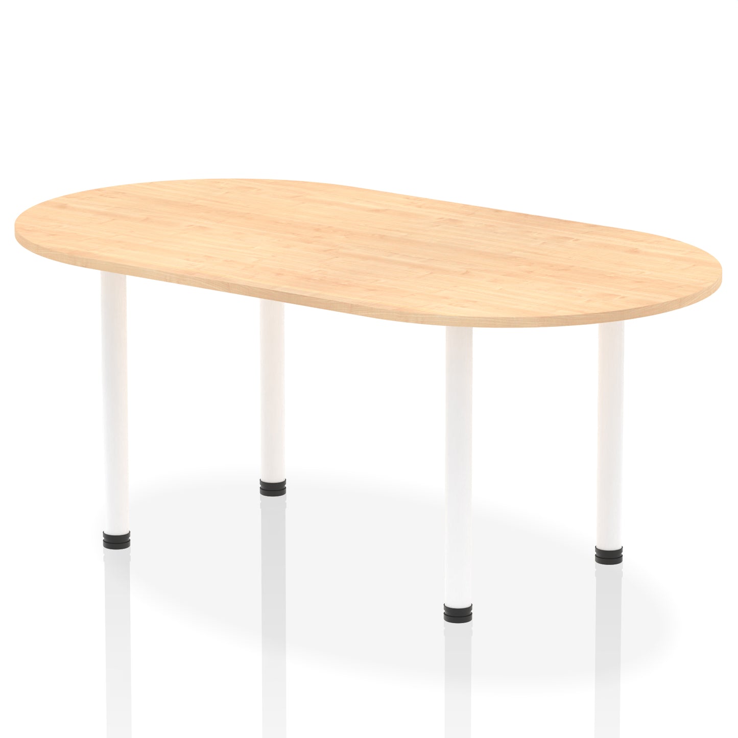 Impulse Boardroom Table With Post Leg Maple 1800 White - Industrious Decor