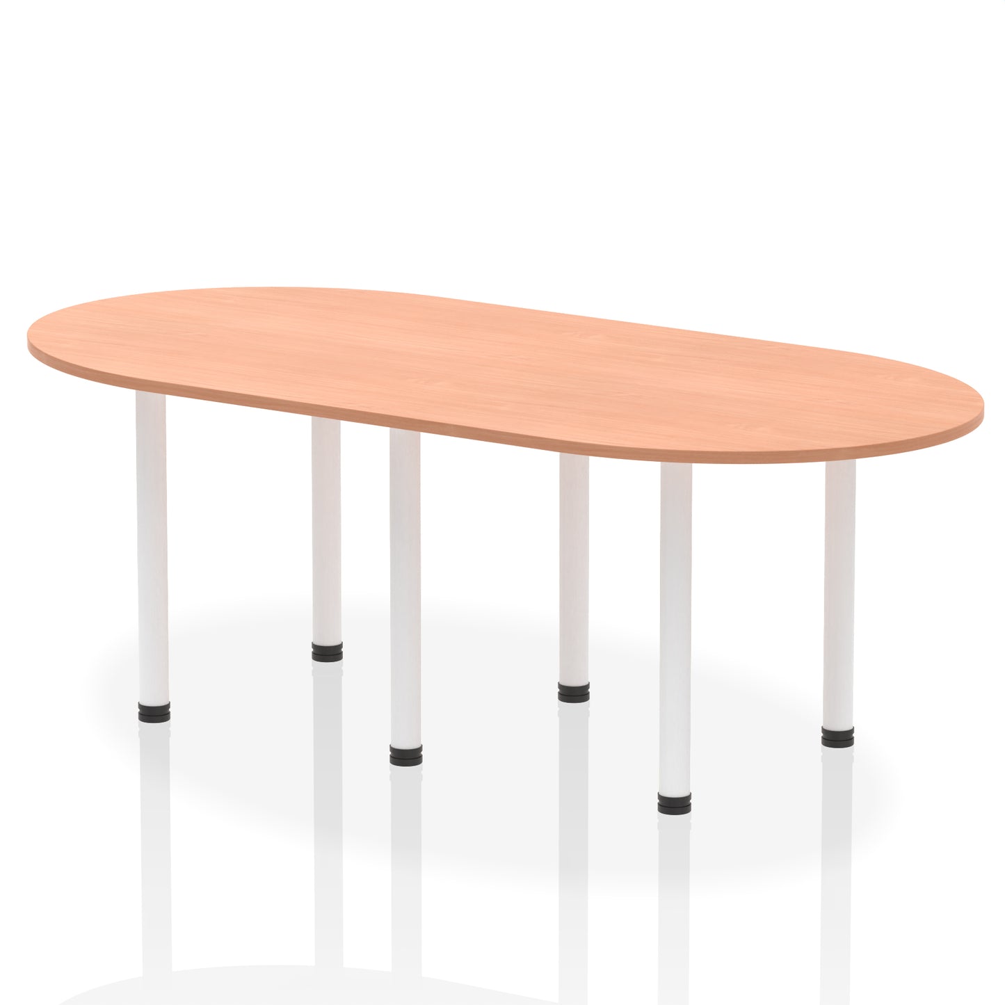 Impulse Boardroom Table With Post Leg Beech 2400 White - Industrious Decor