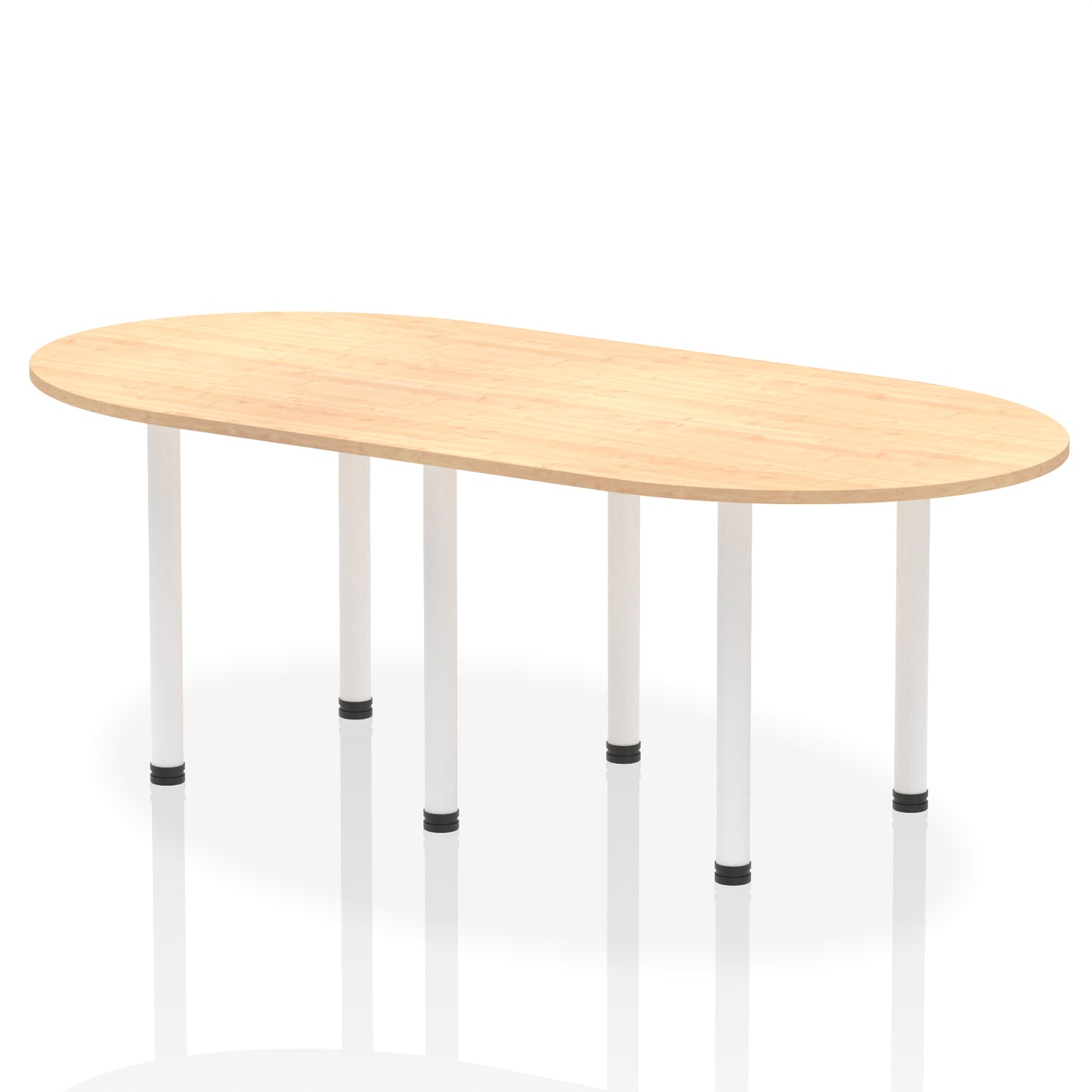 Impulse Boardroom Table With Post Leg Maple 2400 White - Industrious Decor