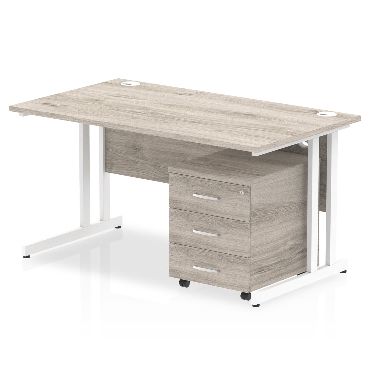 ID Workplace Cantilever Desk with Mobile Pedestal - Industrious Decor