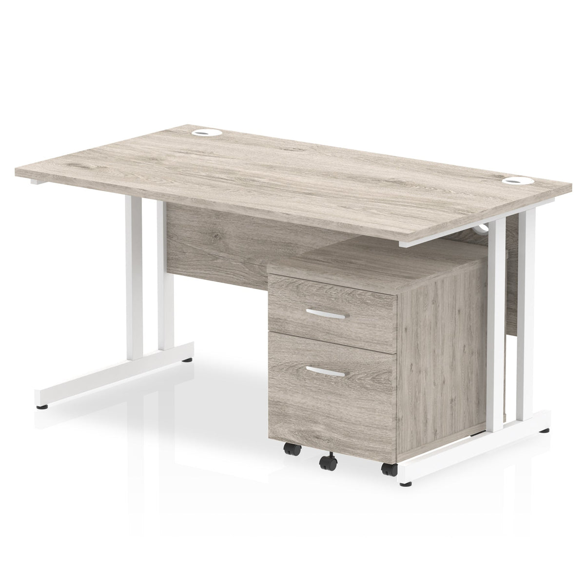 ID Workplace Cantilever Desk with Mobile Pedestal - Industrious Decor