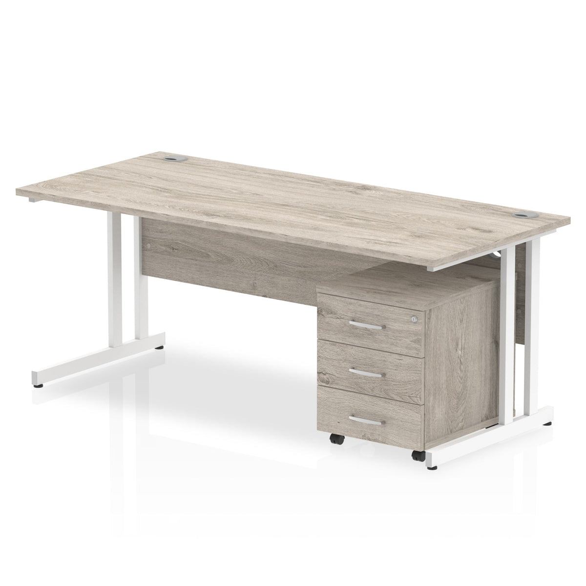ID Workplace Cantilever Desk with Mobile Pedestal - Industrious Decor