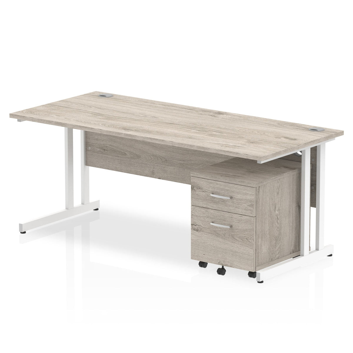 ID Workplace Cantilever Desk with Mobile Pedestal - Industrious Decor