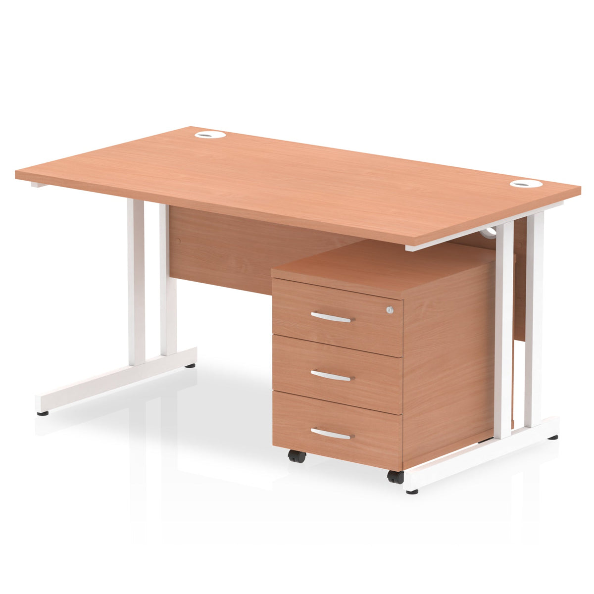 ID Workplace Cantilever Desk with Mobile Pedestal - Industrious Decor