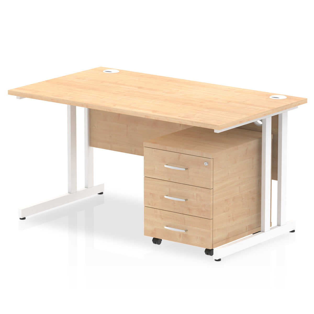 ID Workplace Cantilever Desk with Mobile Pedestal - Industrious Decor