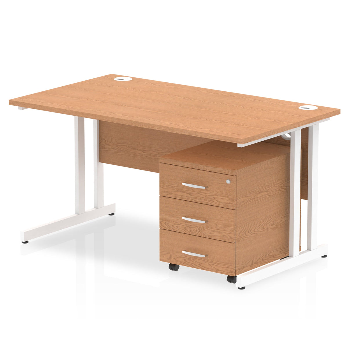 ID Workplace Cantilever Desk with Mobile Pedestal - Industrious Decor