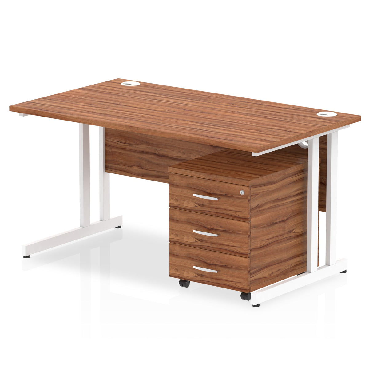 ID Workplace Cantilever Desk with Mobile Pedestal - Industrious Decor