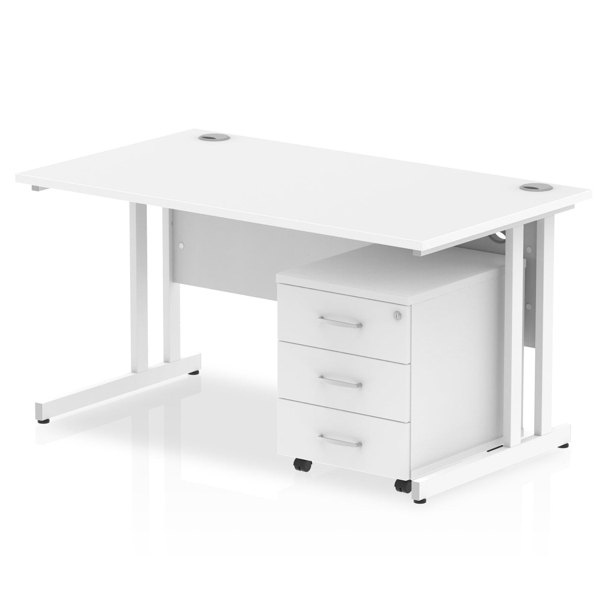 ID Workplace Cantilever Desk with Mobile Pedestal - Industrious Decor
