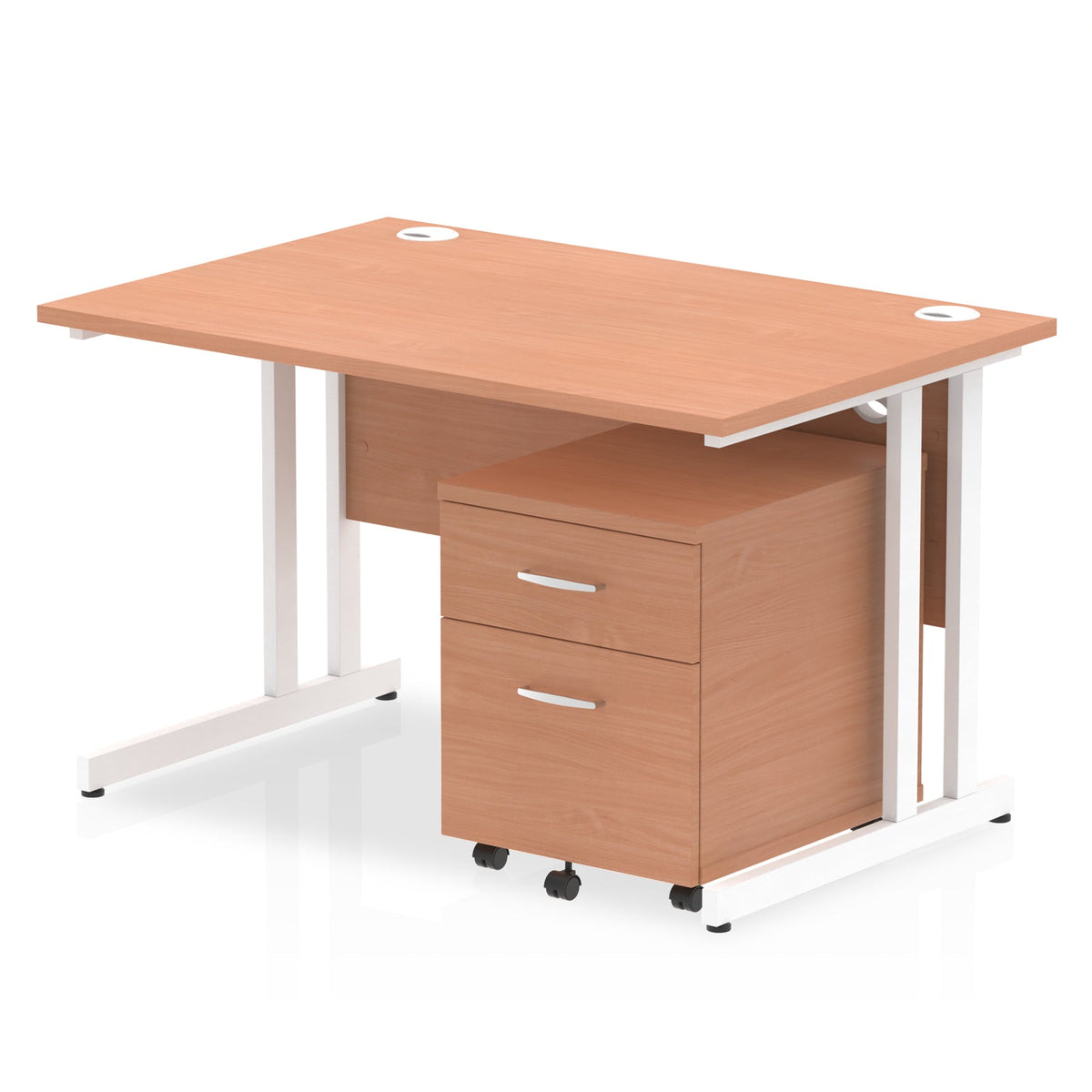 ID Workplace Cantilever Desk with Mobile Pedestal - Industrious Decor