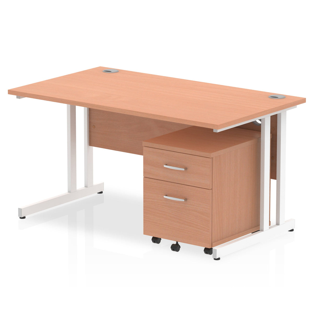ID Workplace Cantilever Desk with Mobile Pedestal - Industrious Decor