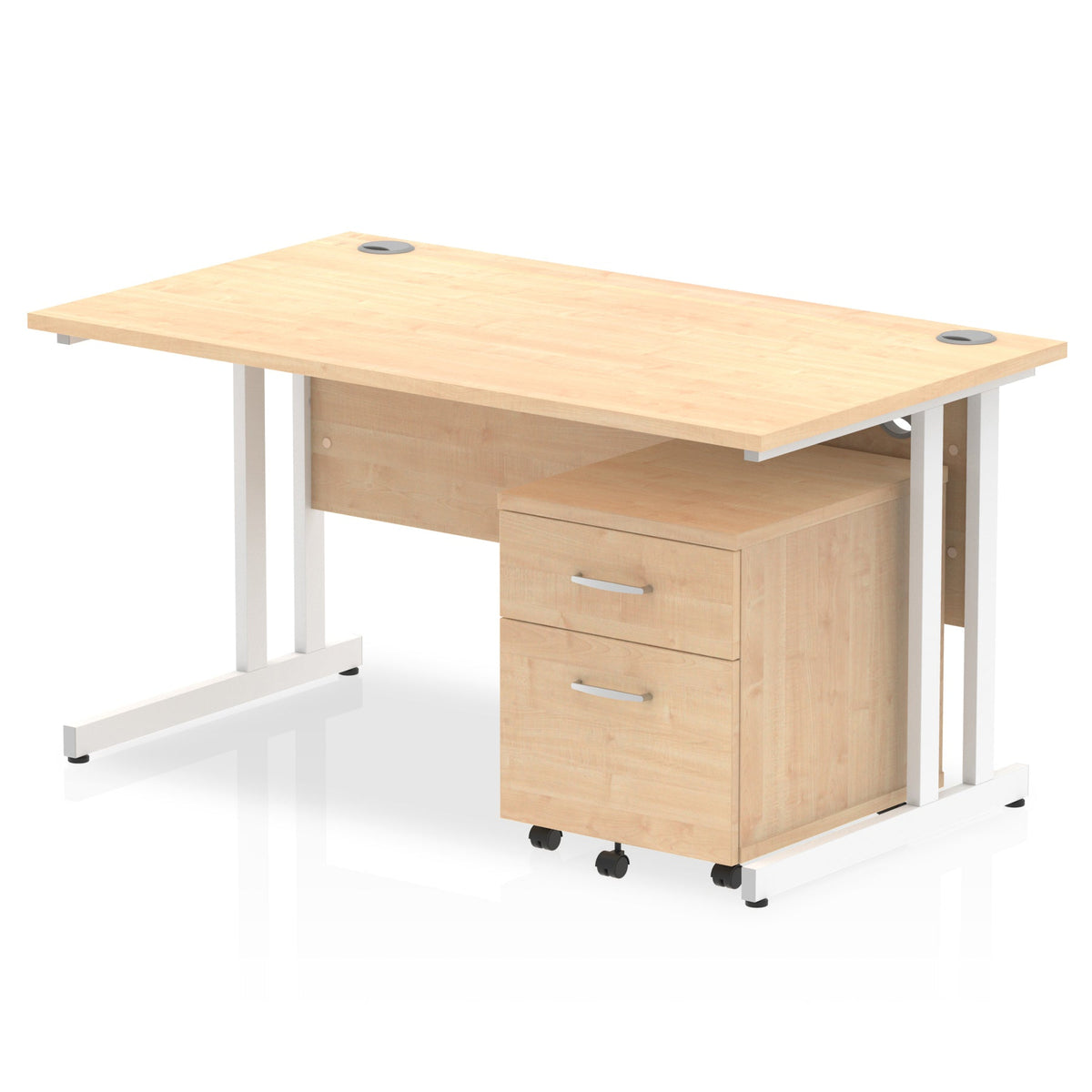 ID Workplace Cantilever Desk with Mobile Pedestal - Industrious Decor