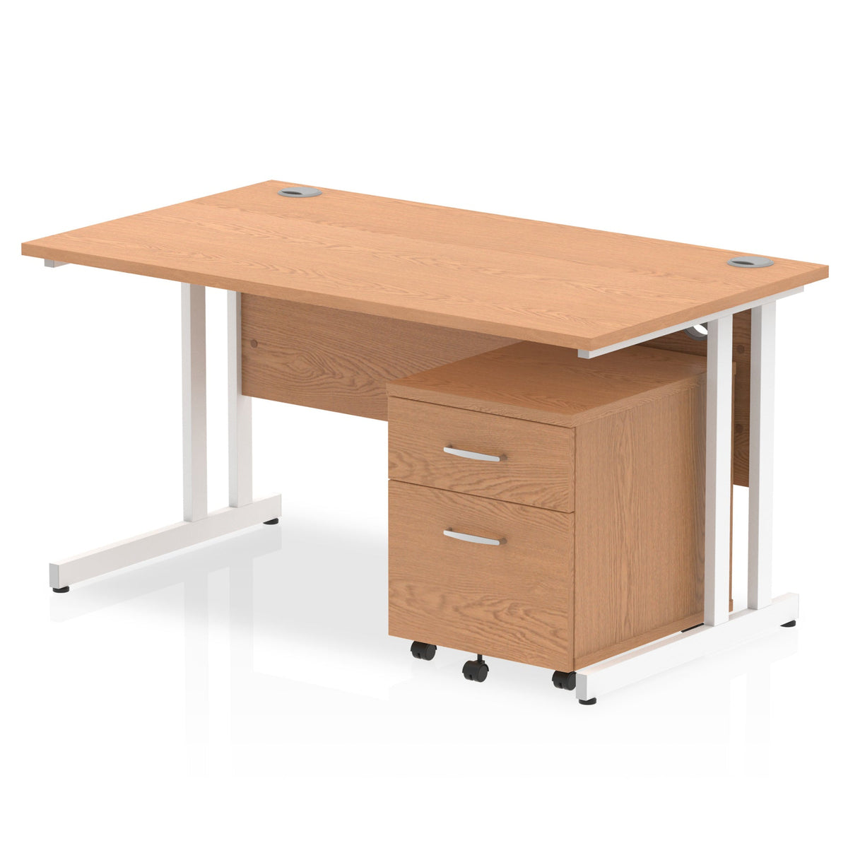 ID Workplace Cantilever Desk with Mobile Pedestal - Industrious Decor
