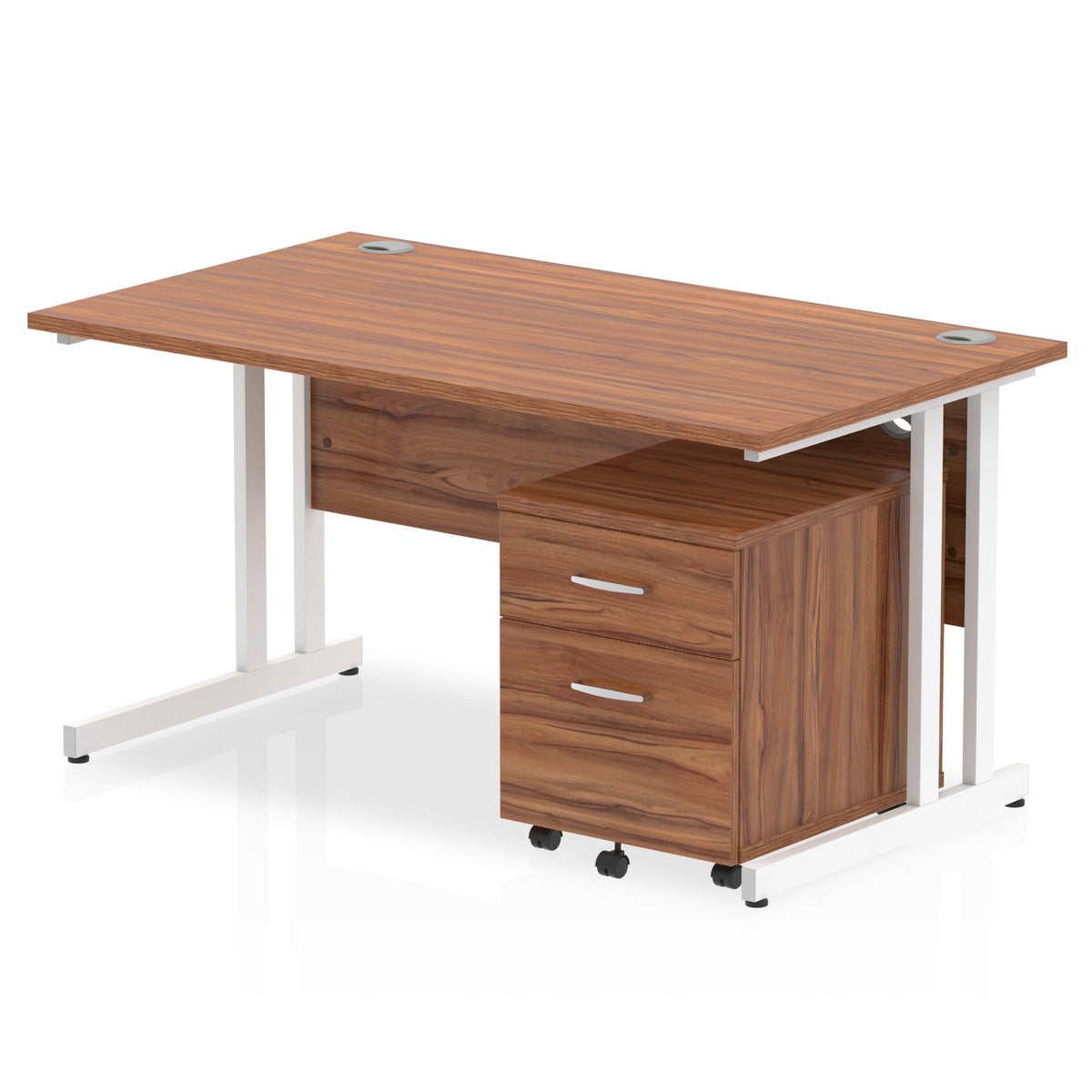 ID Workplace Cantilever Desk with Mobile Pedestal - Industrious Decor
