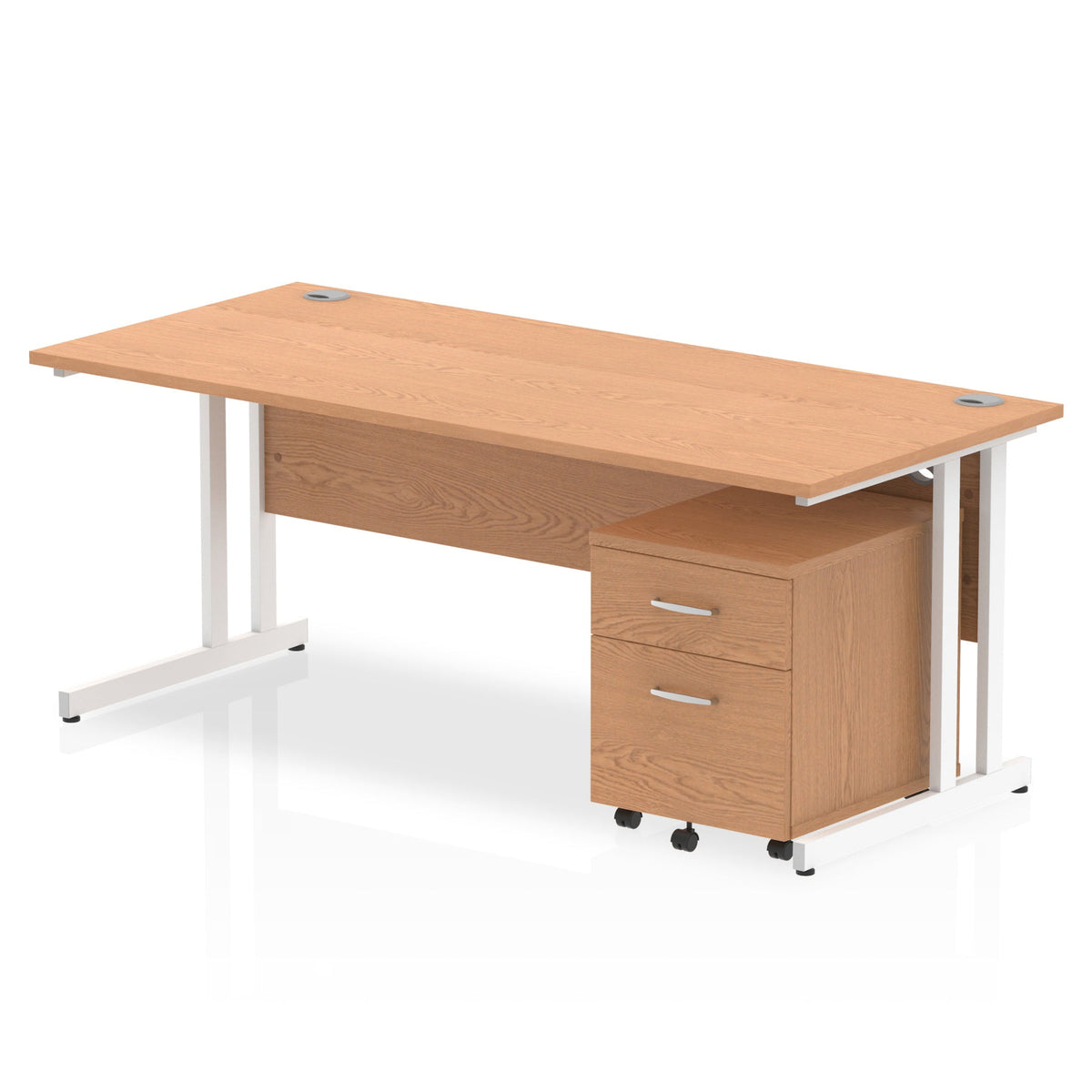 ID Workplace Cantilever Desk with Mobile Pedestal - Industrious Decor