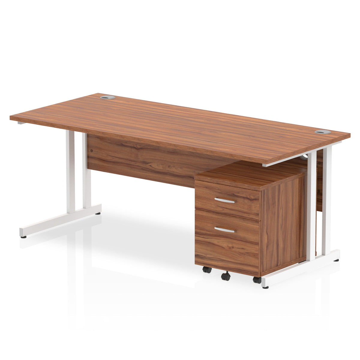 ID Workplace Cantilever Desk with Mobile Pedestal - Industrious Decor