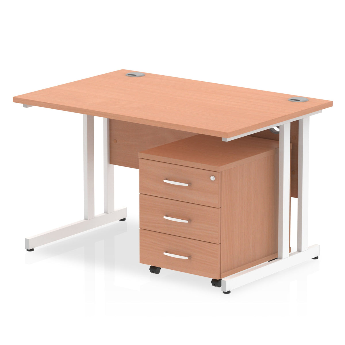 ID Workplace Cantilever Desk with Mobile Pedestal - Industrious Decor