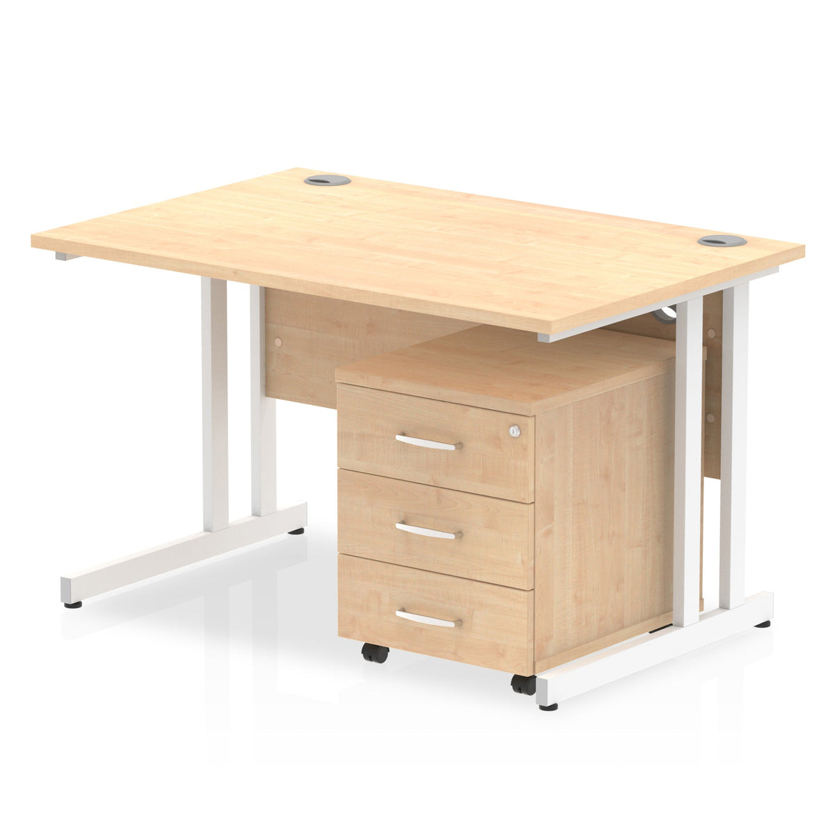 ID Workplace Cantilever Desk with Mobile Pedestal - Industrious Decor